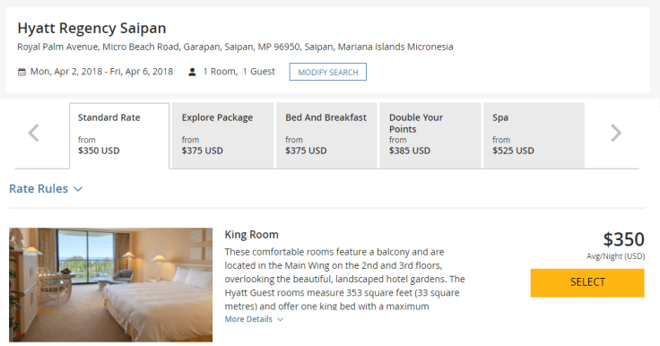 hyatt regency saipan room rate