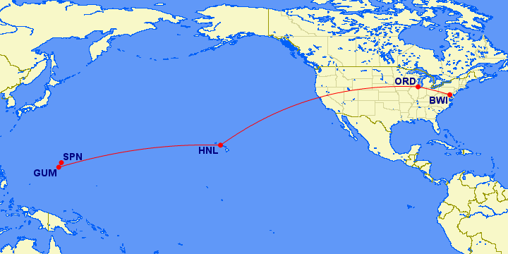 united saipan bwi-ord-hnl-gum-spn
