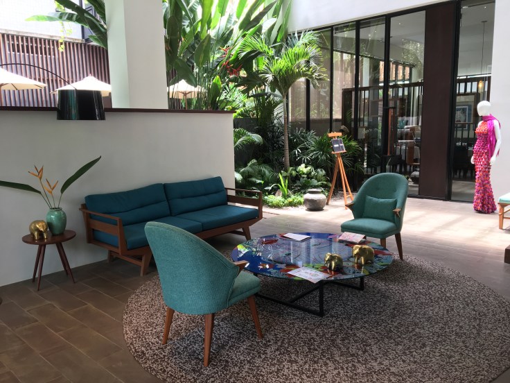 aviary hotel lobby seating area