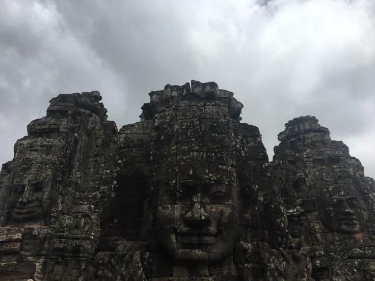 siem reap angkor wat bayon temple face trio