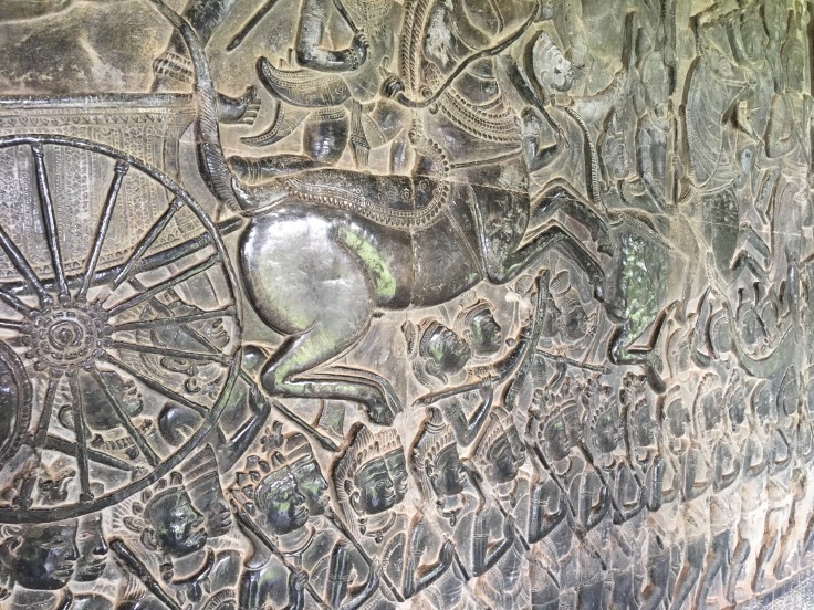 siem reap angkor wat stone carving epic war scene
