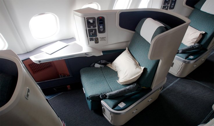 cathay pacific business class reverse herringbone