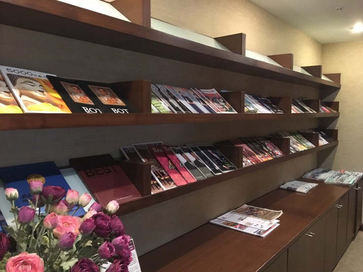 thai royal first lounge literature rack