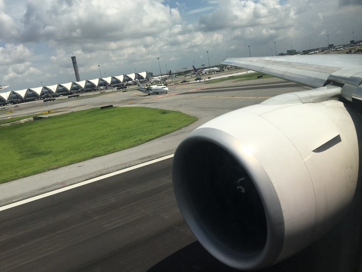 thai royal silk taxi takeoff roll