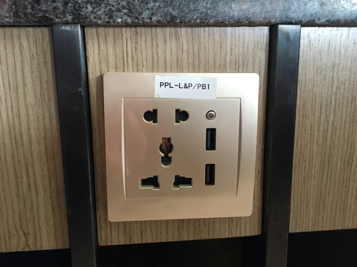 siem reap airport lounge plugs everywhere