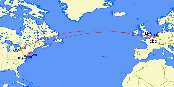 a weekend to europe gcmap