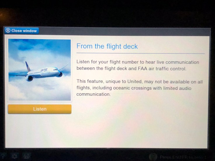 united airlines polaris business diamond entertainment special audio