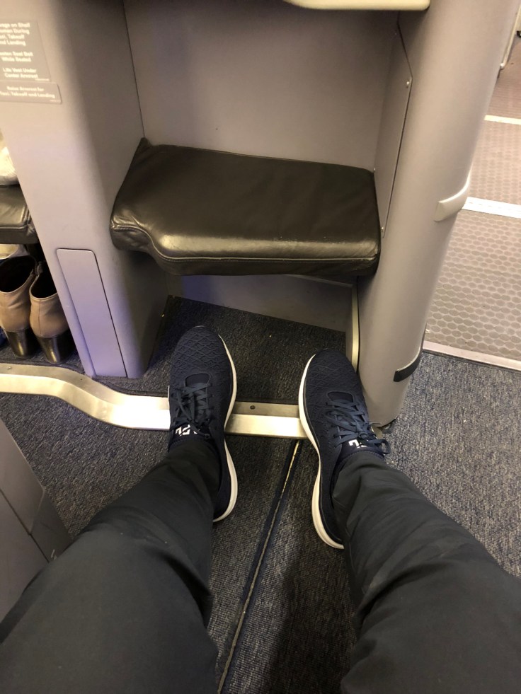 united airlines polaris business diamond hard seat foot cubby spacious