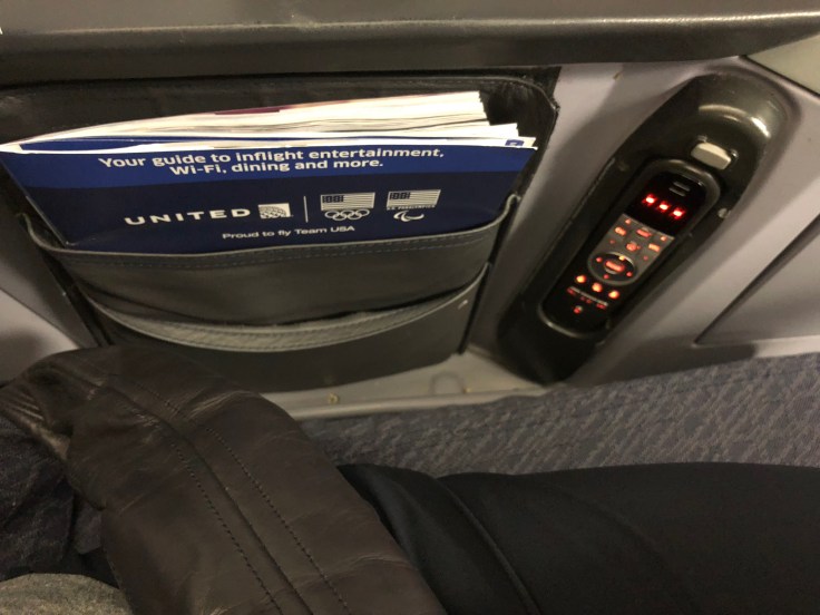 united airlines polaris business diamond hard seat literature pocket