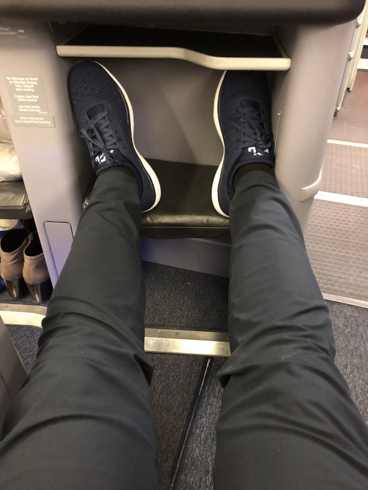 united airlines polaris business diamond hard seat ottoman spacious