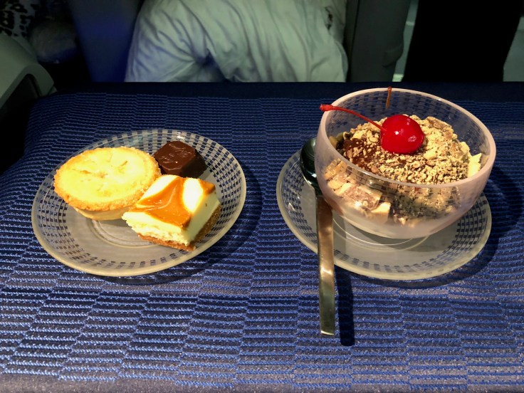united airlines polaris business diamond soft dining desserts