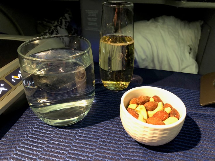 united airlines polaris business diamond soft dining initial beverages