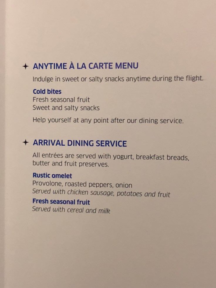 united airlines polaris business diamond soft menu 2