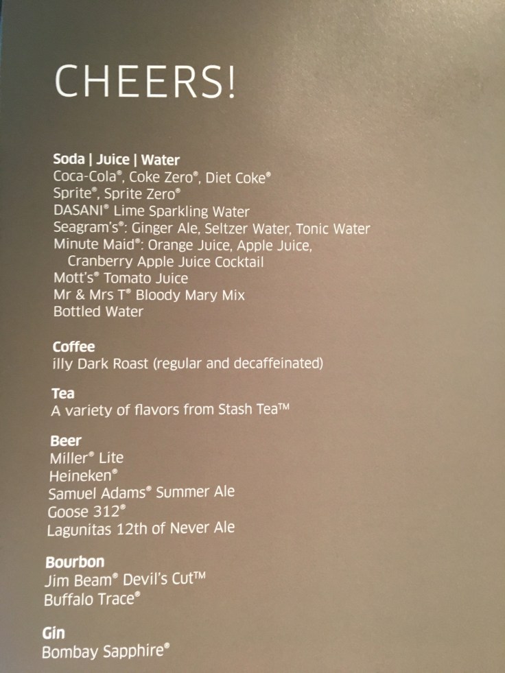 united polaris first soft menu drinks
