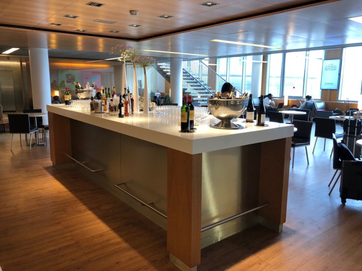 air france business salon cdg dining window side bar table