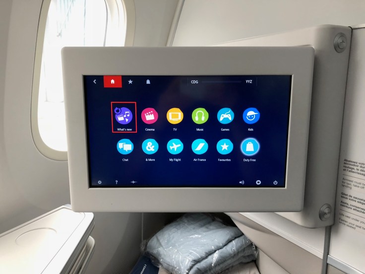 air france business hard seat entertainment system ejected