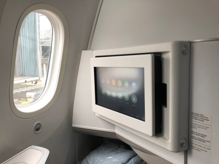 air france business hard seat entertainment system