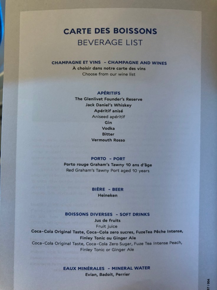 air france business soft menu 1