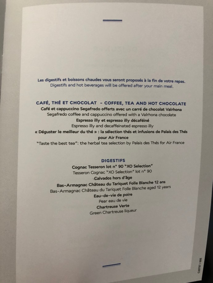 air france business soft menu 2