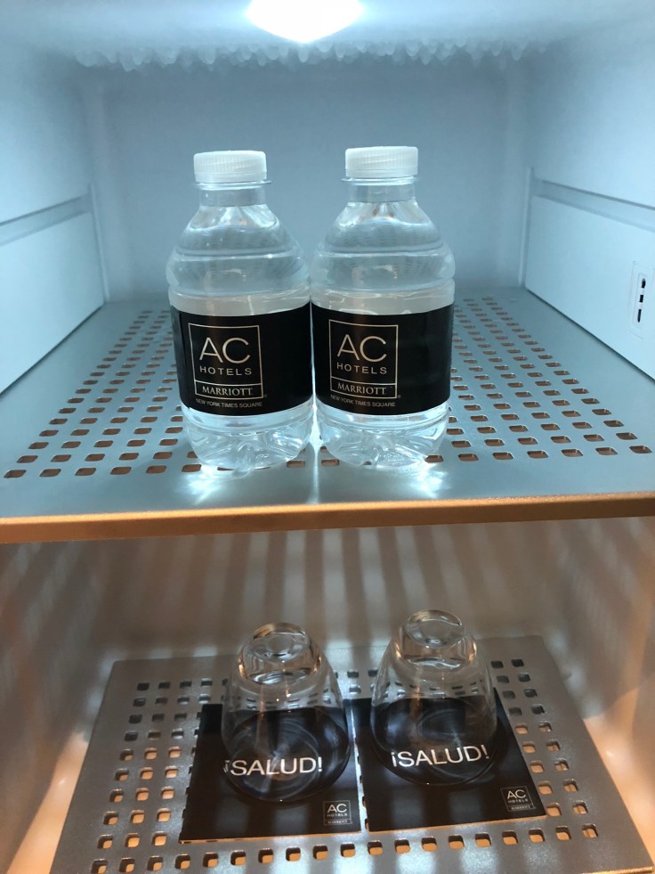 ac hotel new york times square room mini fridge contents