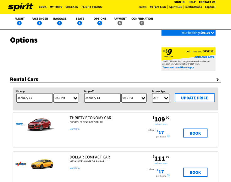 spirit airlines booking 11