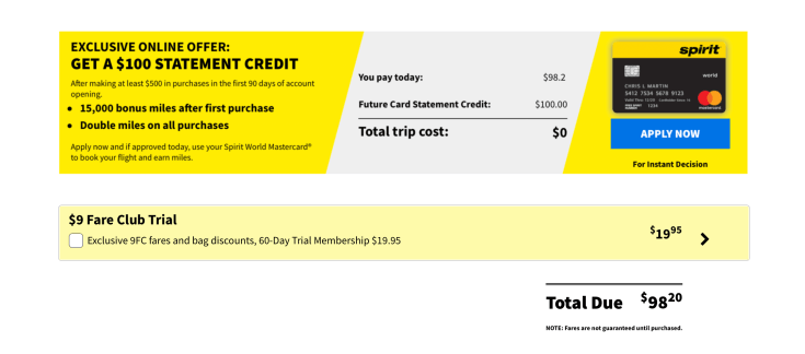 spirit airlines booking 16