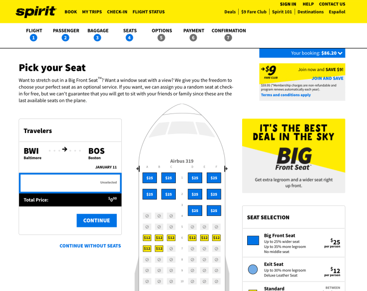 spirit airlines booking 8