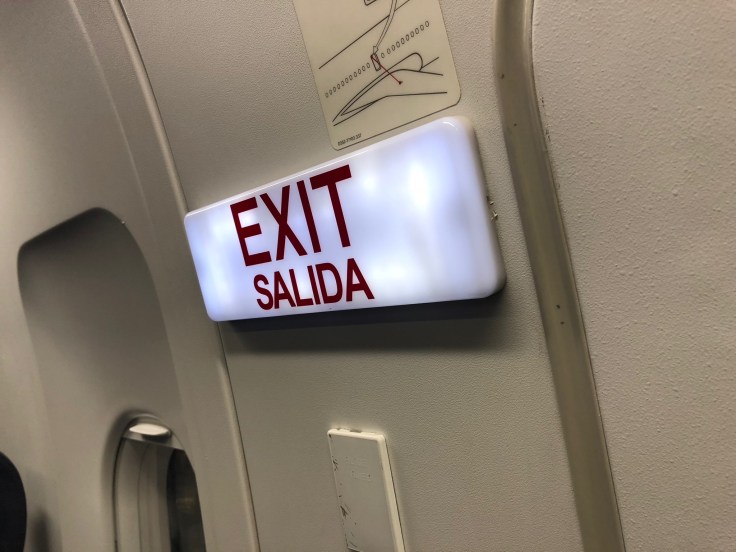 spirit airlines hard exit sign