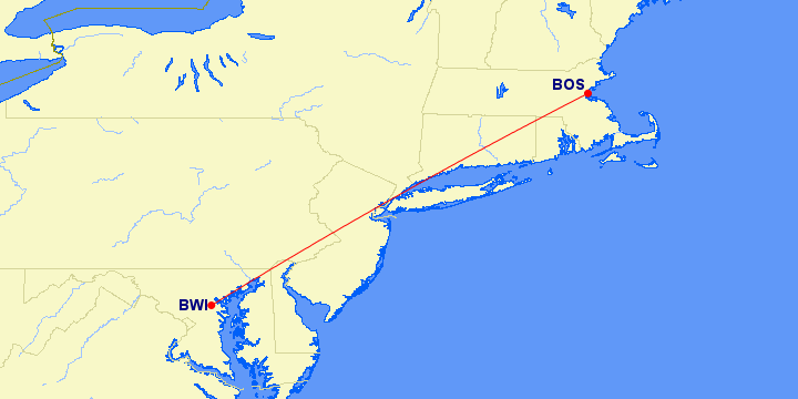 spirit airlines route map bwi-bos