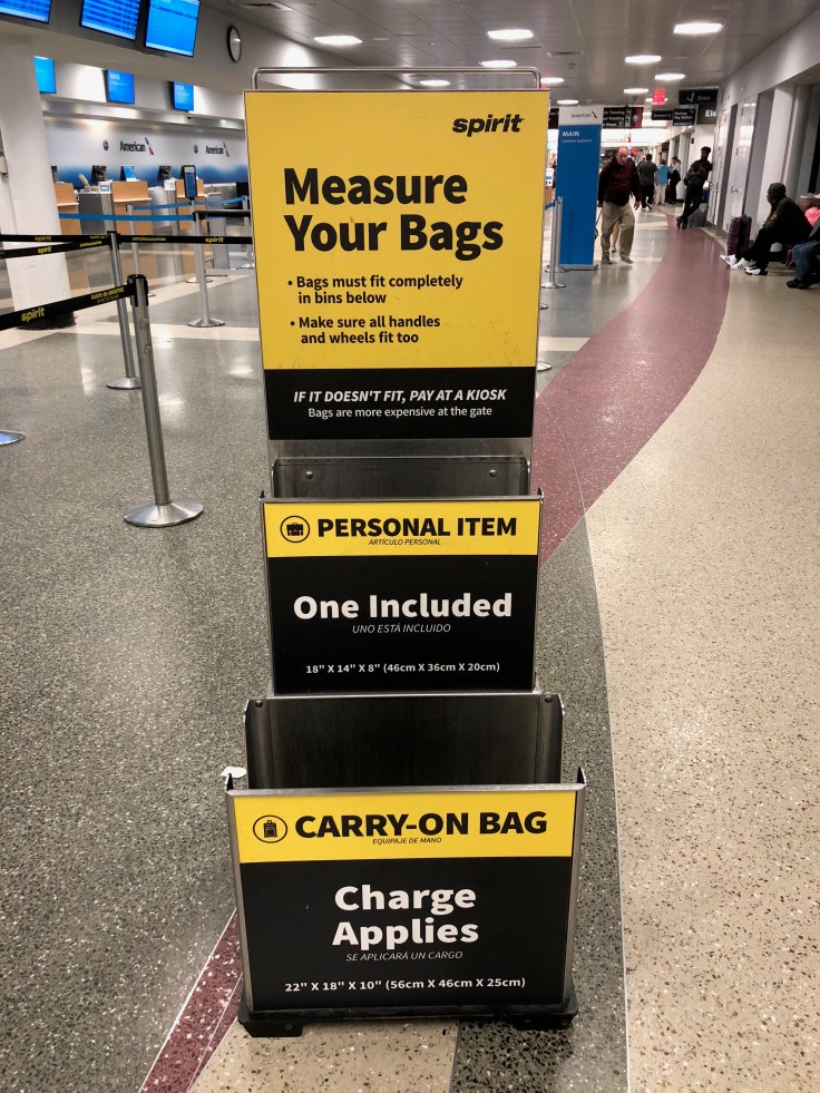 10 commandments 2019 7 spirit airlines airport bag measurements