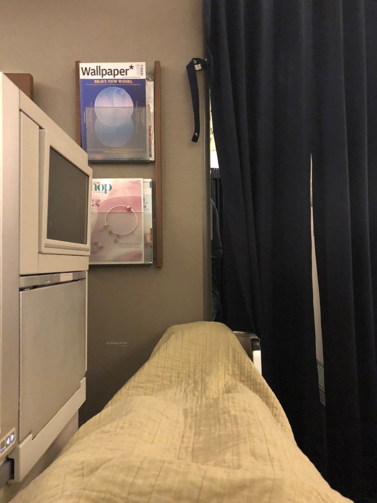 british airways club world hard seat bed mode view
