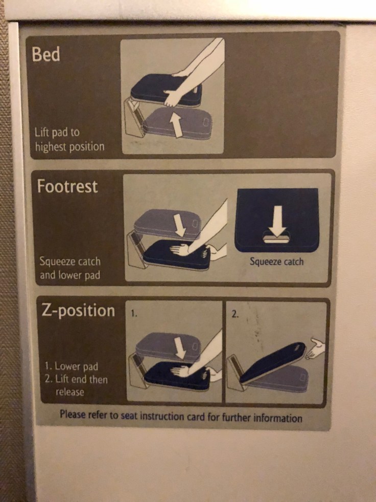 british airways club world hard seat legrest ottoman instructions