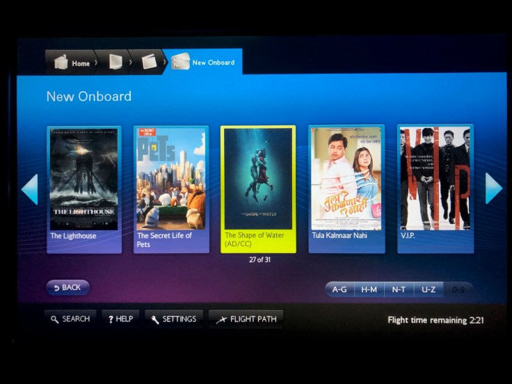british airways club world soft in flight entertainment hit movies