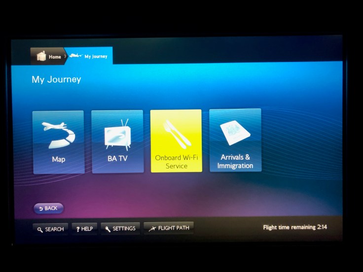 british airways club world soft in flight entertainment service details