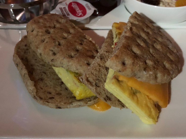 british airways club world soft meal arrival snack sandwich
