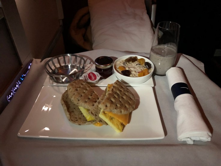 british airways club world soft meal arrival snack tray