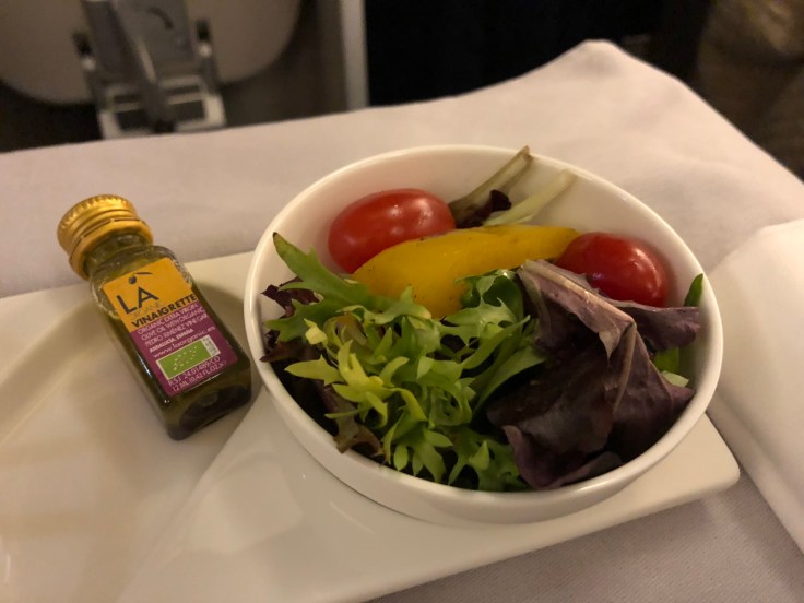 british airways club world soft meal tray 1 salad