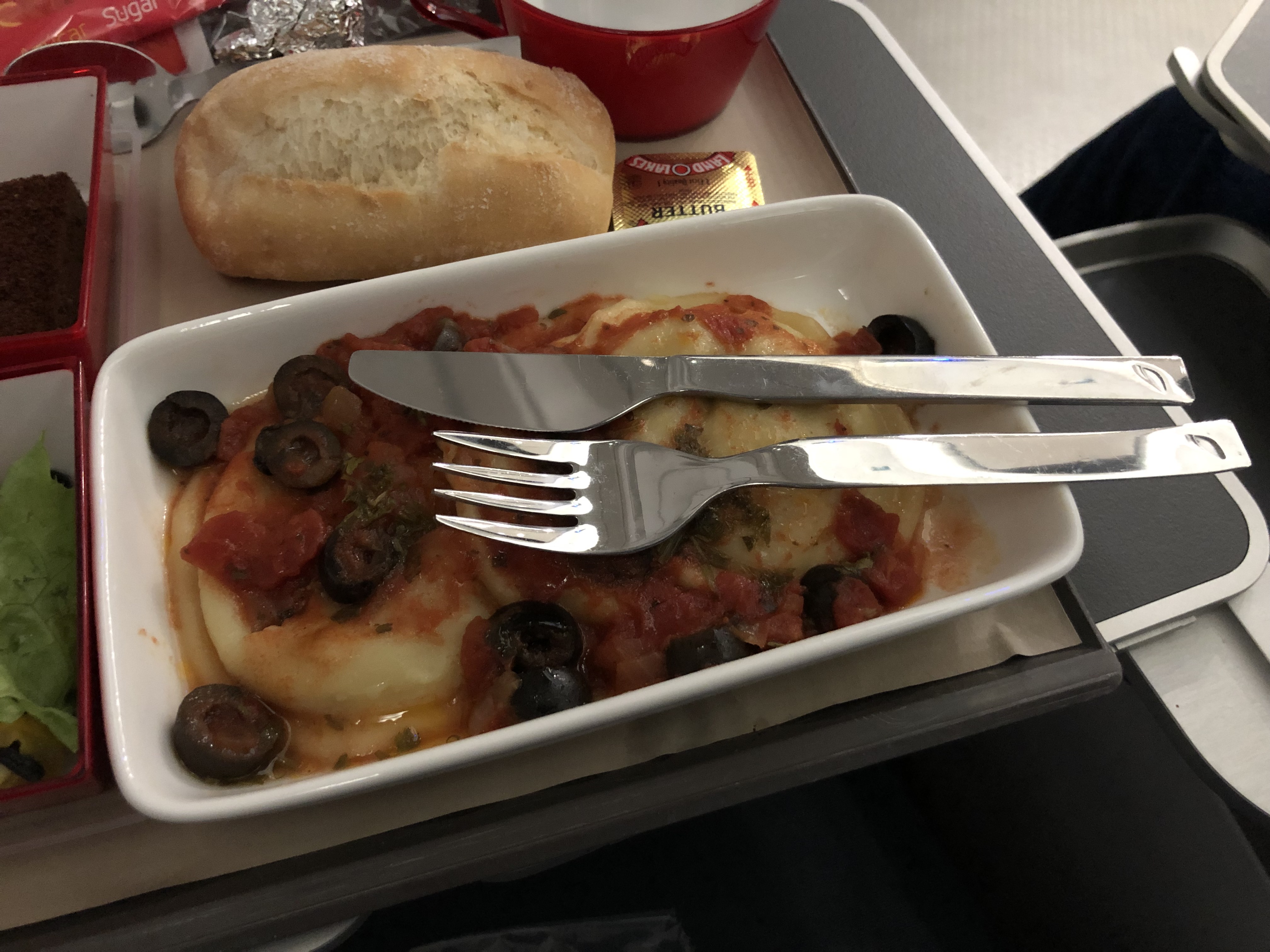 2019 iberia premium economy 06 01 dinner ravioli
