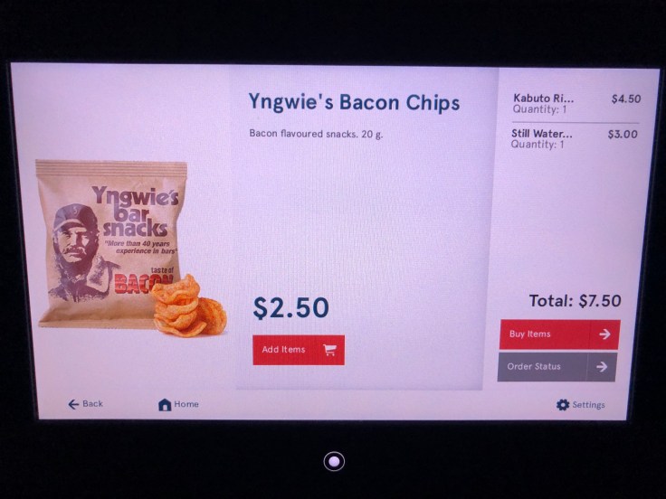 2019 Norwegian Air 06 menu bacon chips