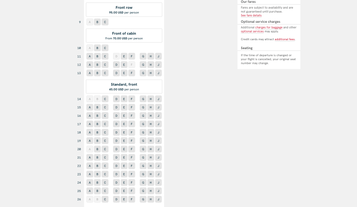 2019 Norwegian Air Booking 07 Seat Selection 2