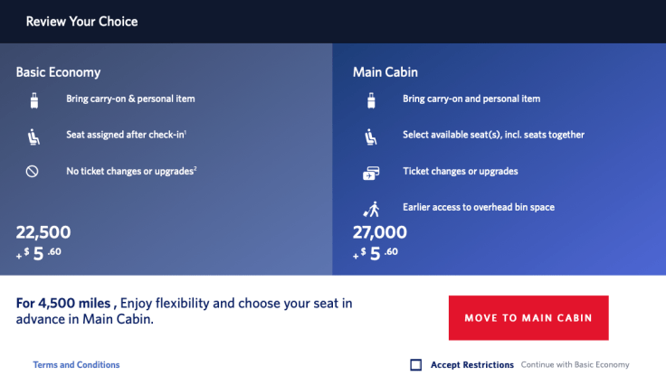 What is Basic Economy Delta Award Restrictions