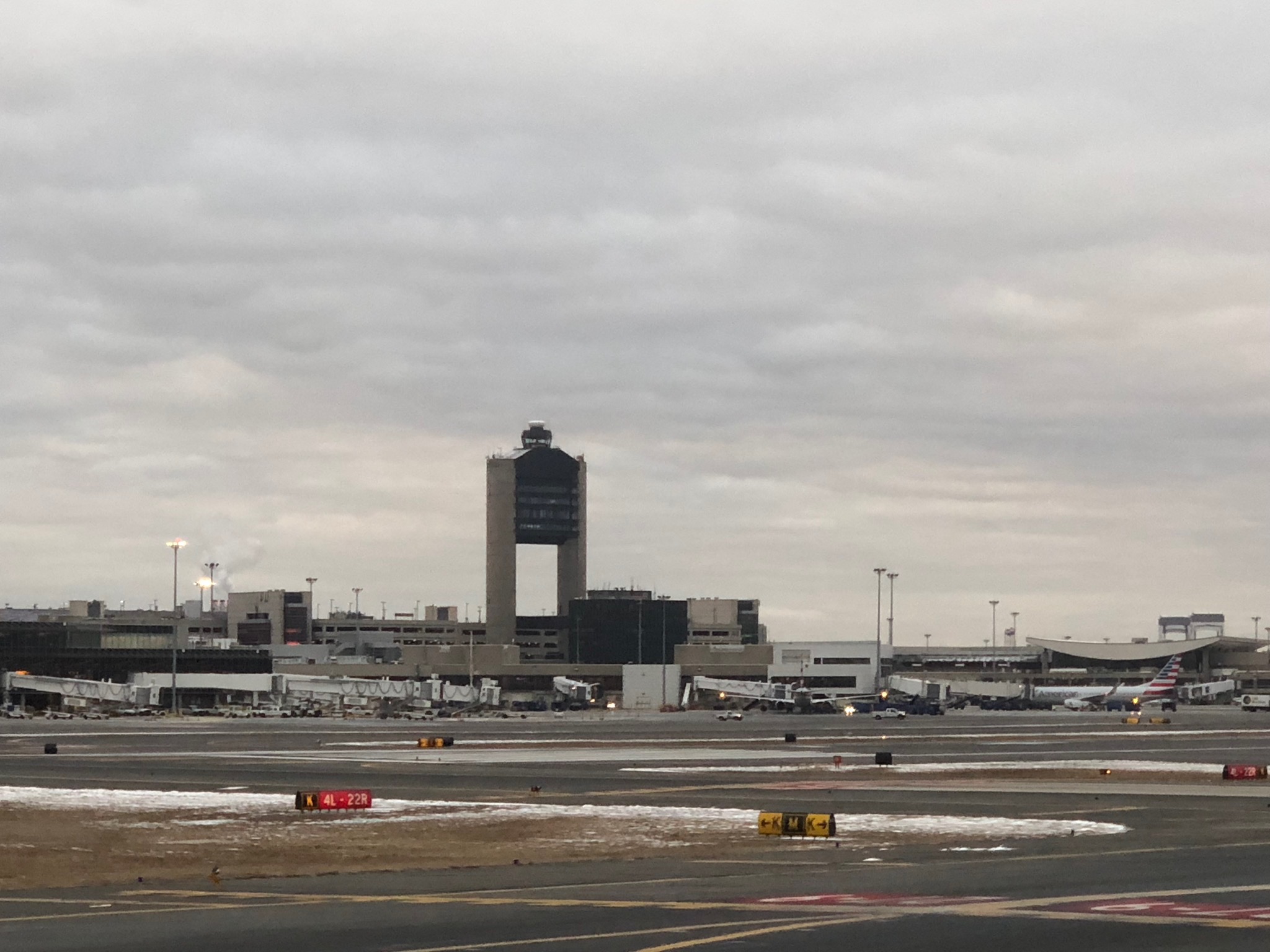 2020 american airlines domestic first view boston logan control tower