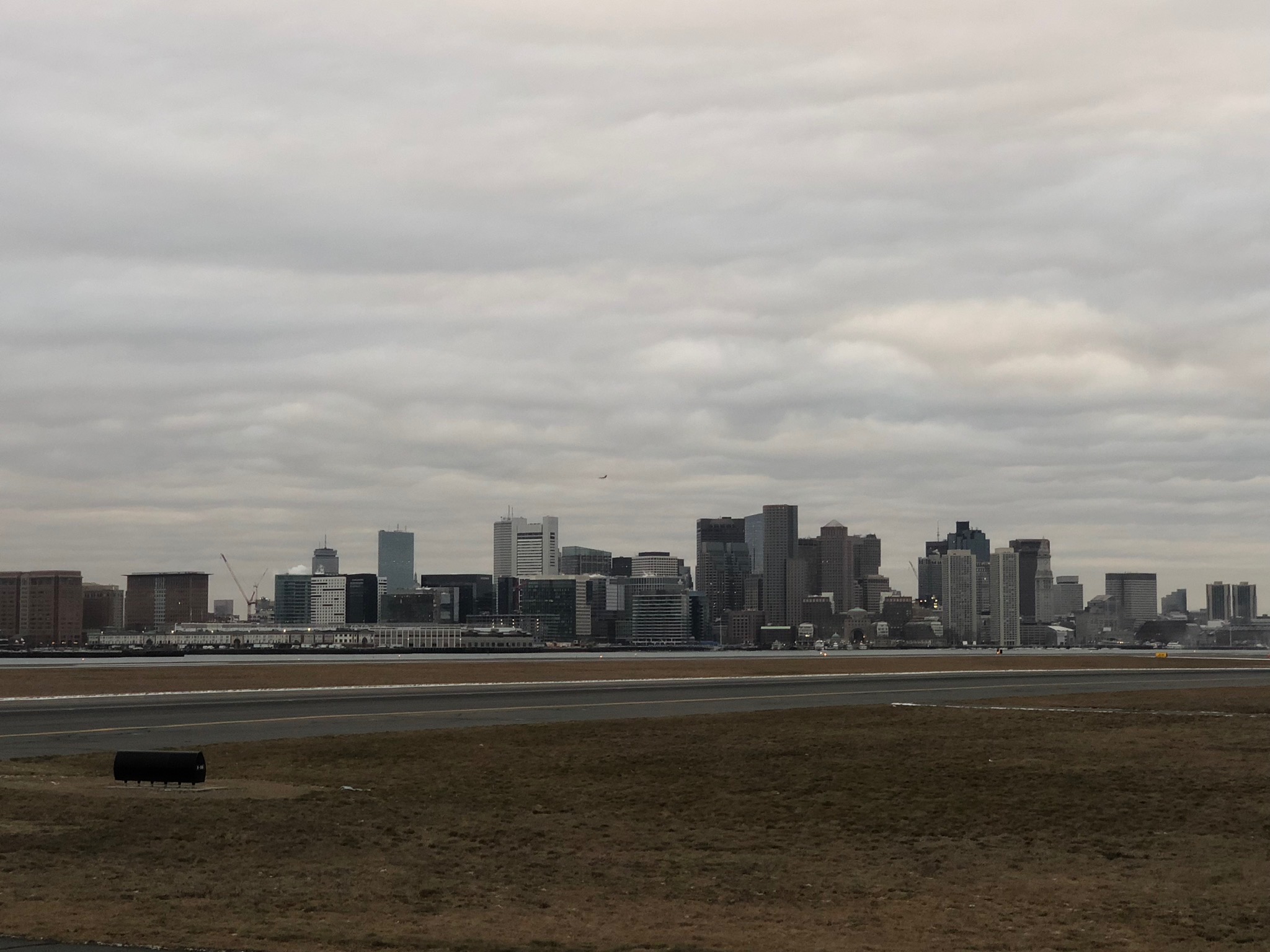 2020 american airlines domestic first view boston skyline